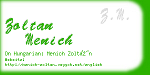 zoltan menich business card